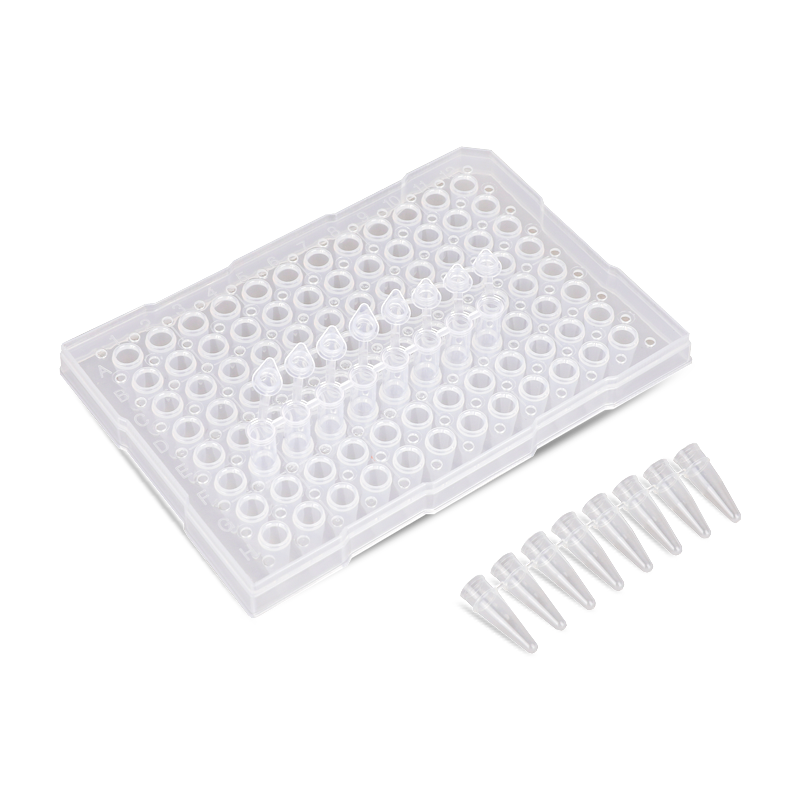 Tiras de tubos PCR de polipropileno de 8 tiras de 0,2 ml con cubierta plana óptica adjunta